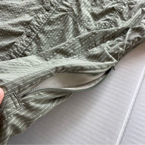 Mountain Hardwear Shirt L Olive Green  Short Sleeve Button Down Nylon Vented - Picture 5 of 10